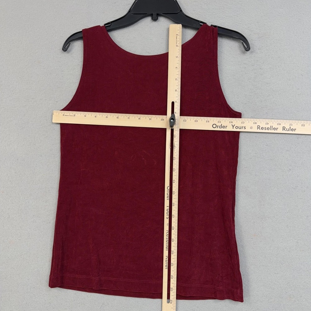 Chicos Sweater Twin Set Womens 0 Red Ruffle Cardigan Tank Travelers Knit Stretch - Picture 4 of 13
